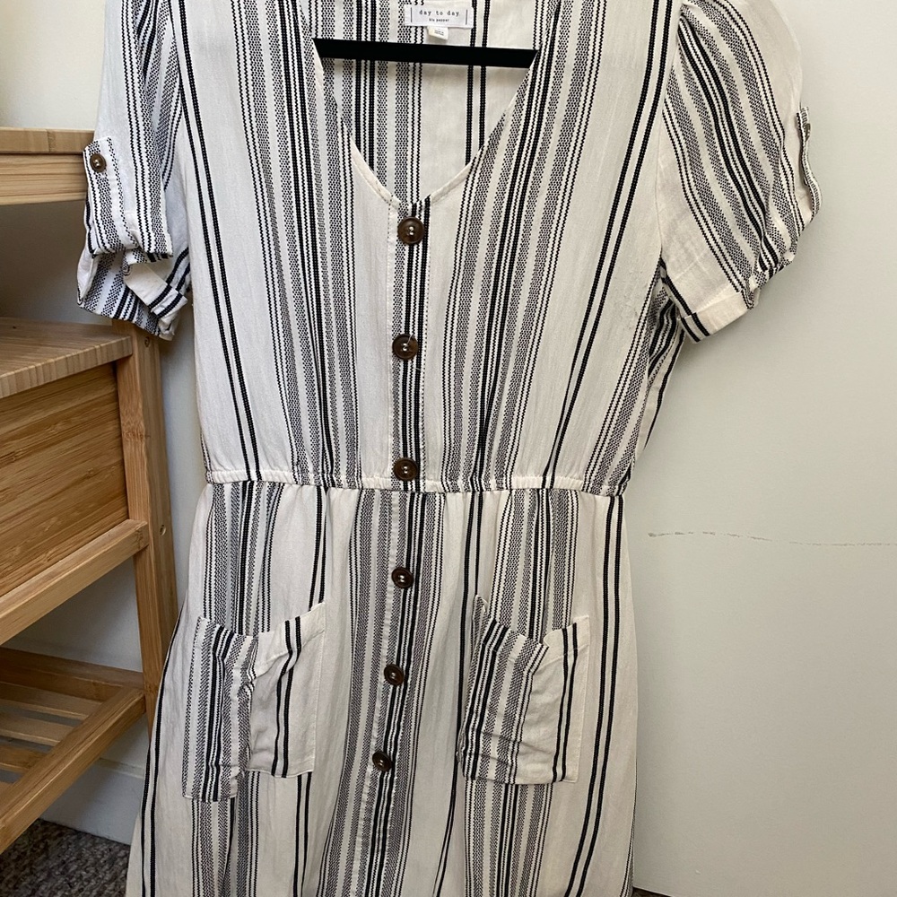 White stripped dress
